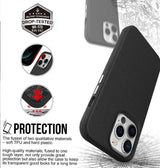iPhone 15 Pro Triangle Pattern MagSafe Case - Black | Rugged Shockproof Back Cover image 3