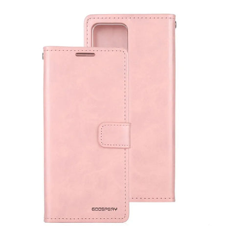 iPhone 15 Pro Wallet Case – Rose Gold Floral | Goospery Mercury Bluemoon Elegant PU Leather Wallet Cover image 0