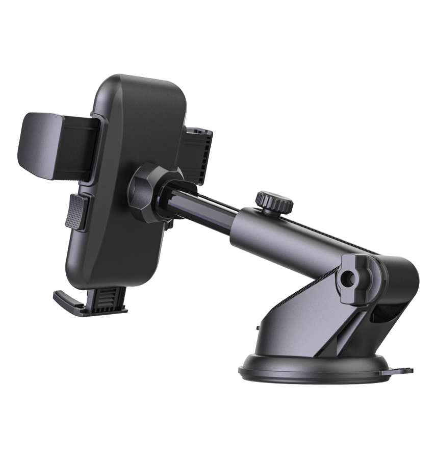Beetle R1 Easy - Touch Universal Car Phone Holder - Black | Universal One - Hand Operation Clip Mount with Soft Rubber Grips & Air Vent Compatibility image 1