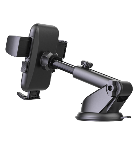 Beetle R1 Easy - Touch Universal Car Phone Holder - Black | Universal One - Hand Operation Clip Mount with Soft Rubber Grips & Air Vent Compatibility image 1