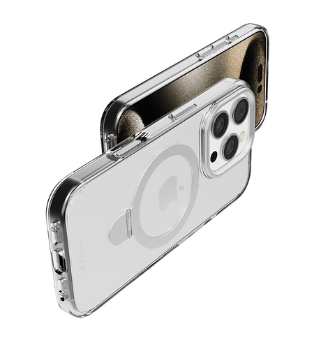 iPhone 16 Pro MVR Stellar Stand Case - Silver | Kickstand Protective Back Cover image 2