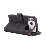 iPhone 17 Pro Max Zipper Wallet Case – Black | Multi-Slot Leather Wallet, Zipper Closure, MagSafe Compatible image 2