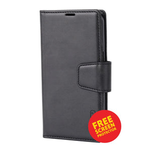 Samsung S26 Ultra Diary Case – Black | Hanman Magnetic Detachable Leather Cover with Card Holder & Secure Protection image 0