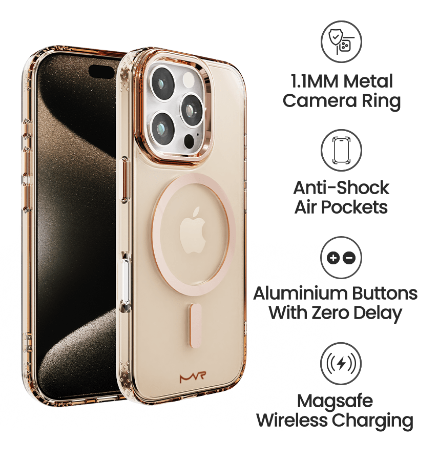 iPhone 16 Pro Max MVR Impact IMD Case - Rose Gold | Stylish Durability, Scratch - Resistant Back Cover image 4