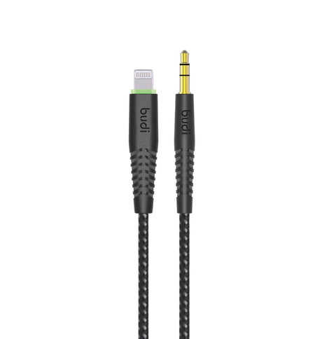 Budi Lightning Cable - Black | Lightning to 3.5mm Audio Jack, Aux Cord for iOS, iPod, iPad image 0
