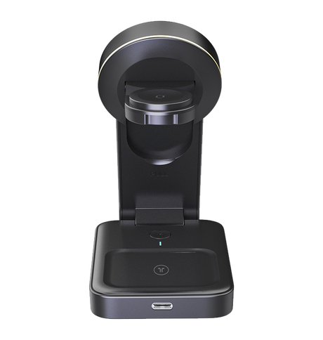 MVR Portable 3 - in - 1 Magnetic Charger - Black | Foldable Travel Charging Station for iPhone, AirPods & Apple Watch image 3