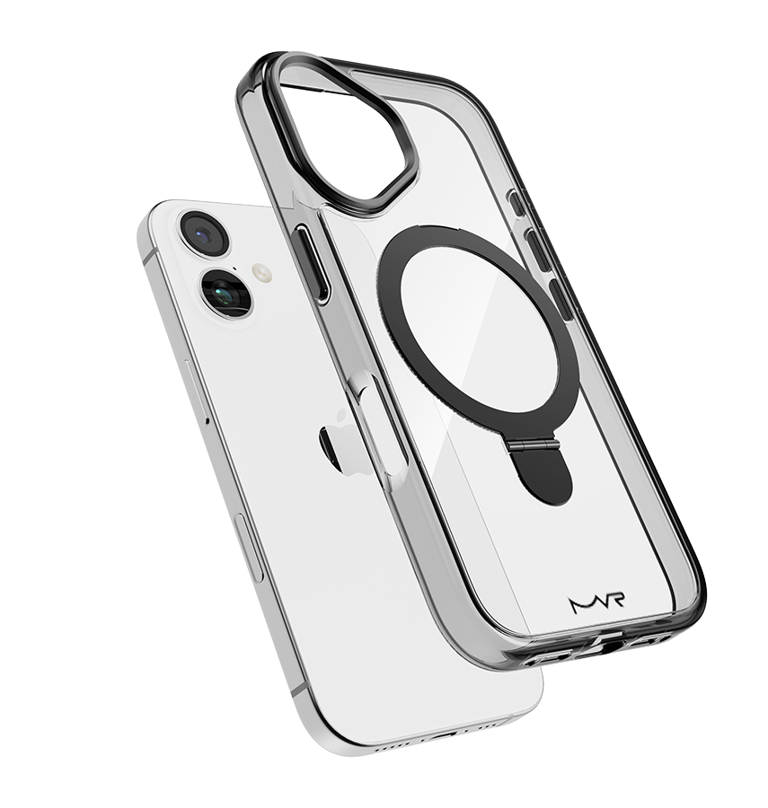 iPhone 16 Stellar Stand Case - Black | Built In Adjustable Kickstand, Shockproof Back Cover image 2