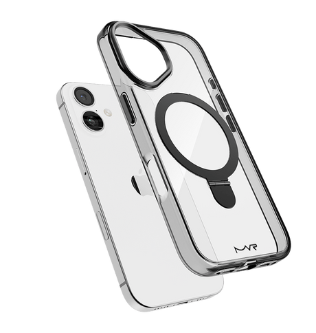 iPhone 16 Stellar Stand Case - Black | Built In Adjustable Kickstand, Shockproof Back Cover image 2