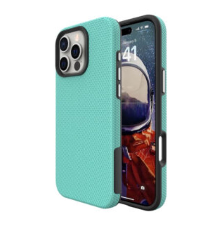 iPhone 16 Pro Max MagSafe Case - Mint | Triangle Pattern, Rugged Shockproof Back Cover image 0