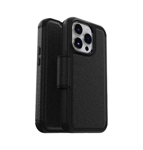 iPhone 14 Pro Case – Black | OtterBox Strada Series, Soft Touch Protective Cover image 0