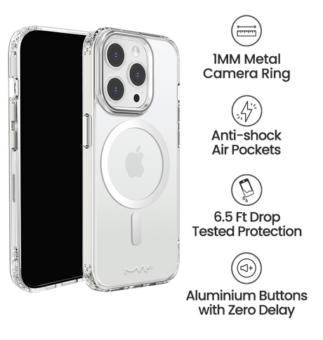 iPhone 15 MVR Impact IMD Case - Silver | MagSafe Compatible, Soft Touch Protective Cover image 3