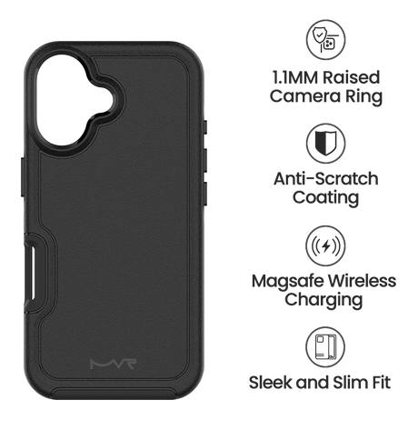 iPhone 16 Plus MVR Armour Matte Case - Black | Soft Touch, Shockproof Protective Cover image 4