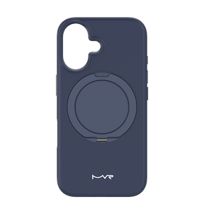 iPhone 16 MVR Liquid Silicone Stand Case - Navy Blue | Soft - Touch, Adjustable Kickstand image 0