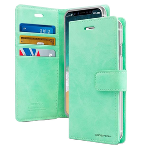 iPhone 16 Pro Max Wallet Case – Mint | Goospery Mercury Bluemoon Stylish Flip Cover with Built-in Card Storage image 0