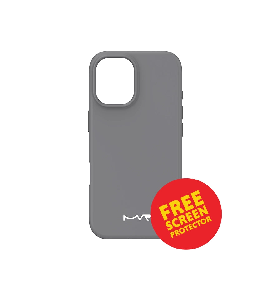 iPhone 17 Liquid Silicone Case – Grey | MVR  Anti-Dust Coating, Shock-Absorbent image 0