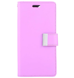 iPhone 12/12 Pro Wallet Case – Purple & Navy | Goospery Mercury Rich Diary Genuine Leather Flip Cover with Card Slots image 0