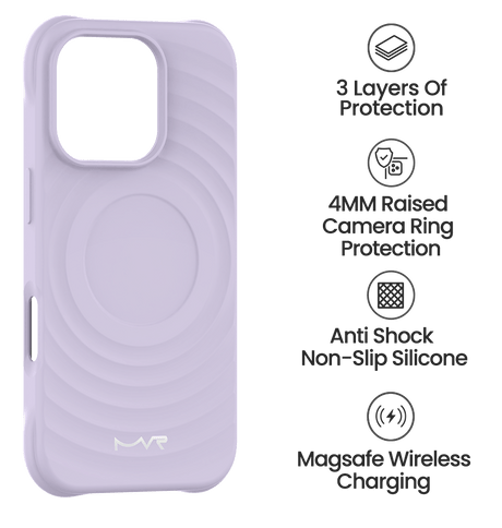iPhone 16 Pro MVR Wave Silicone Case - Lavender | MagSafe Compatible Protective Cover image 4