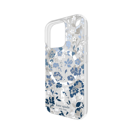 iPhone 16 Pro Flowerbed Blue MagSafe Case –  Clear/Blue | Kate Spade Series Stylish, Durable, Slim-Fit Protection image 3
