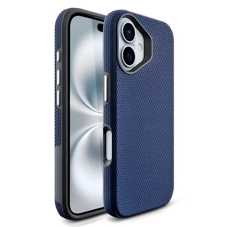 iPhone 15 Plus Triangle Pattern MagSafe Case - Navy Blue | Rugged Shockproof Back Cover image 0