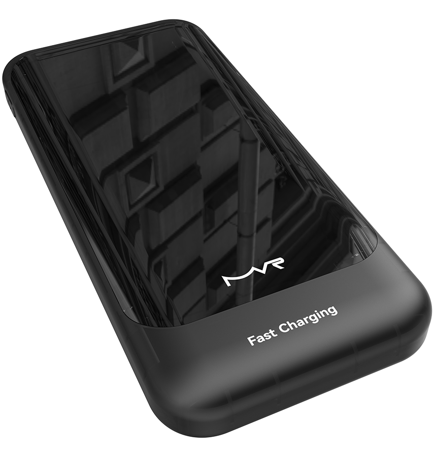 MVR Rapid 10S Power Bank - 10000mAh | 20W USB - C Fast Charging, Slim & Portable (Black) image 3