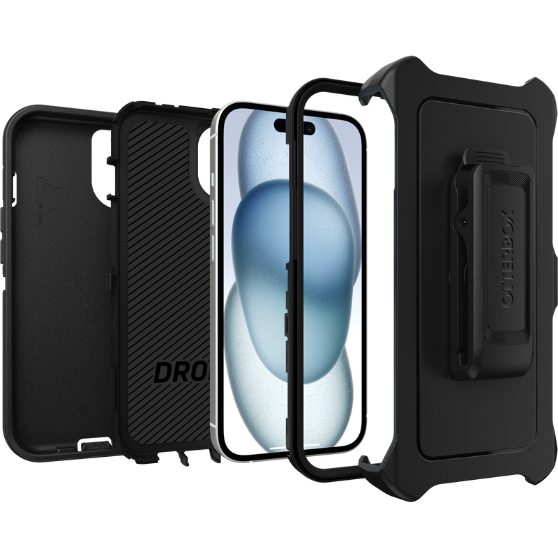 iPhone 15 Case – Black | Otterbox Defender Series, Rugged Shockproof Back Cover image 3