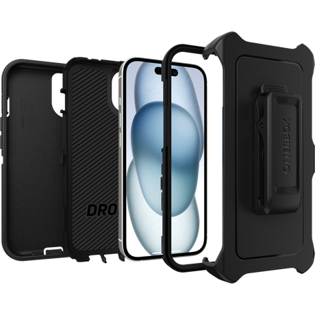 iPhone 15 Case – Black | Otterbox Defender Series, Rugged Shockproof Back Cover image 3
