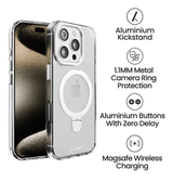 iPhone 16 Pro MVR Stellar Stand Case - Silver | Kickstand Protective Back Cover image 4