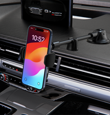 MVR T6 Car Phone Holder - Black | 15W Fast Charging, Secure Grip, Single Coil Design & Adjustable Arm image 1