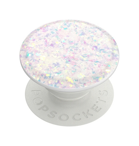 PopSockets PopGrip Phone Holder - Iridescent Confetti White | Expandable Kickstand & Secure Phone Grip image 0