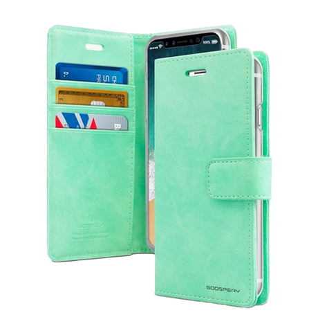 Samsung Galaxy S23 Mercury Bluemoon Diary Wallet Flip Case - Mint Green | Shockproof Protective Back Cover image 0