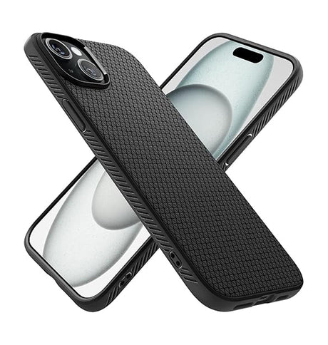 iPhone 15 Plus Triangle Pattern MagSafe Case - Black | Rugged Shockproof Back Cover image 3