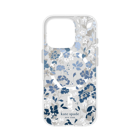 iPhone 16 Pro Flowerbed Blue MagSafe Case –  Clear/Blue | Kate Spade Series Stylish, Durable, Slim-Fit Protection image 0