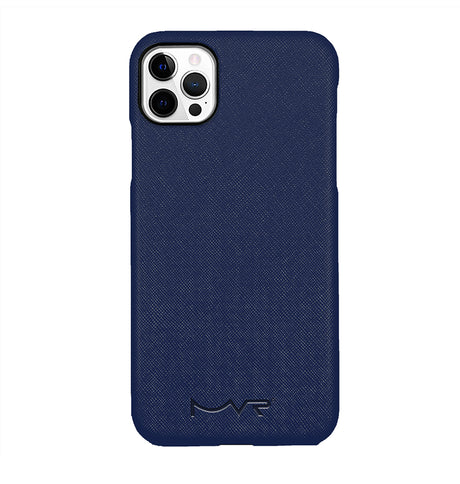 iPhone 11 MVR Saffiano Leather Case - Navy | Slim Protective Phone Cover image 0