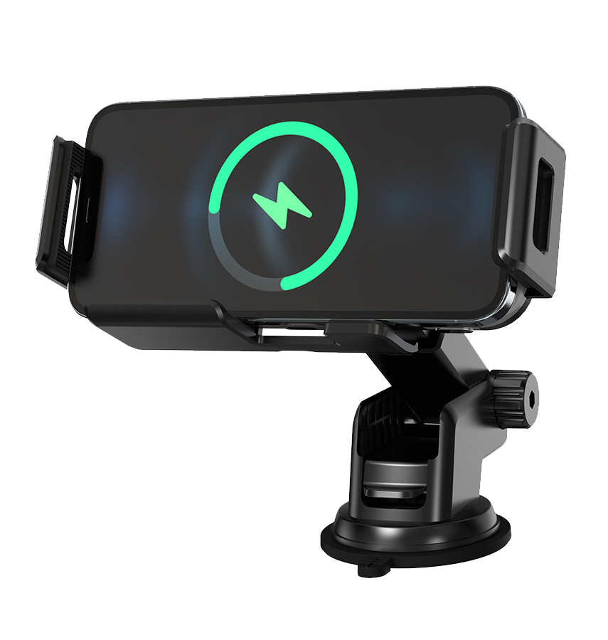 MVR Z1 15W Wireless Charging Car Holder with 90-Degree Rotation - Black image 0