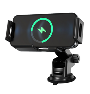 MVR Z1 15W Wireless Charging Car Holder with 90-Degree Rotation - Black image 0