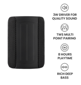 MVR Mini Bluetooth Speaker - Black | HD Sound Compact, IPX5 Waterproof & 12H Playtime image 5