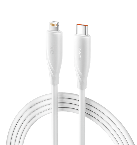 MVR Lightning Cable - White |20W, 1m Type C, 2.4A Fast Charging image 0