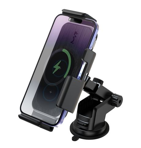 MVR Z1 15W Wireless Charging Car Holder with 90-Degree Rotation - Black image 2