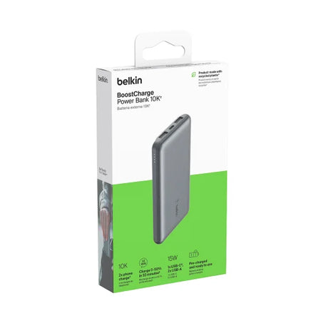 Belkin BoostCharge Power Bank 10K 15W – Space Grey | Fast-Charging Portable Battery with USB-C & USB-A Output image 5