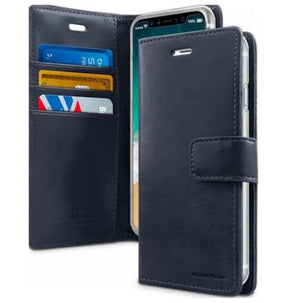 iPhone 16 Pro Mercury Bluemoon Diary Wallet Flip Case - Navy Blue | Shockproof Protective Cover image 0