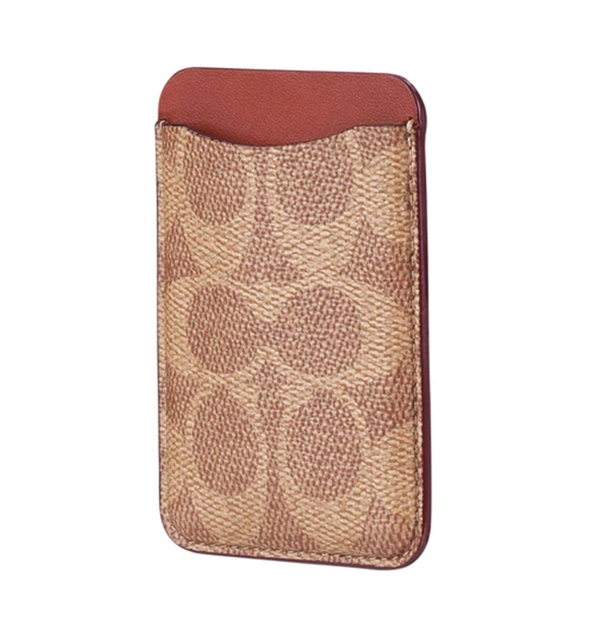 Coach MagSafe Card Holder – Signature Tan | Stylish & Durable iPhone Accessory with Secure Magnetic Attachment image 1