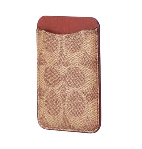 Coach MagSafe Card Holder – Signature Tan | Stylish & Durable iPhone Accessory with Secure Magnetic Attachment image 1