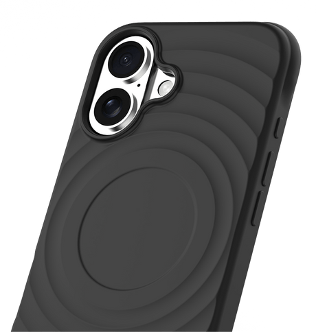 iPhone 16 MVR Wave Silicone Case - Black | Shockproof & Slim Fit Back Cover image 2