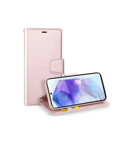 Samsung Galaxy A55 Hanman Diary Wallet Flip Case - Rose Gold | Shockproof Protective Cover image 0