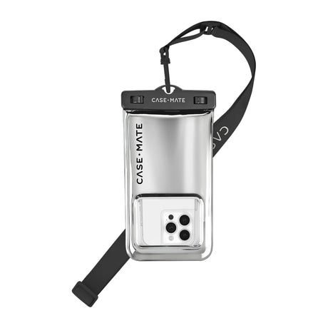 Case-Mate Waterproof Floating Pouch – Silver Chrome | Universal Protective Pouch with Touchscreen Access & Floating Design image 0