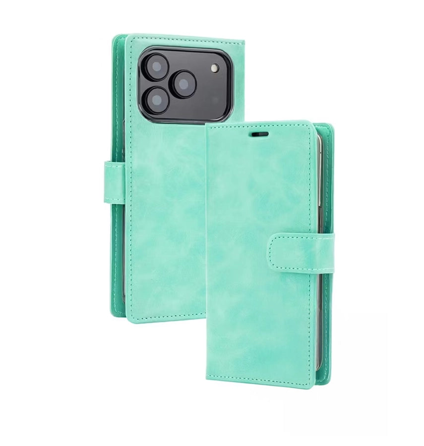iPhone 17 Pro Magsafe Case – Mint | Goospery Mercury Bluemoon Diary Genuine Leather Flip Wallet Cover image 0