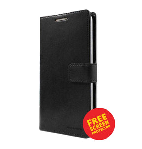 Samsung S26 Ultra Diary Case – Black | Goospery Mercury Bluemoon with Card Holder & Shockproof Protection image 0