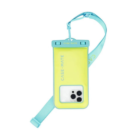 Case-Mate Waterproof Floating Pouch – Universal Lime/Blue | Durable & Protective iPhone & Smartphone Accessory image 0