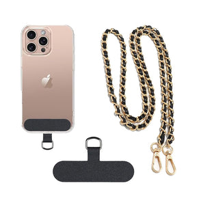 Universal Phone Lanyard - Black | Plated Aluminium Strap, Secure & Stylish Phone Holder image 0