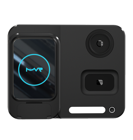 MVR Black Foldable 3 in 1 Charging Stand Universal Charger with Light - DC-2 image 0